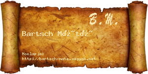Bartsch Máté névjegykártya